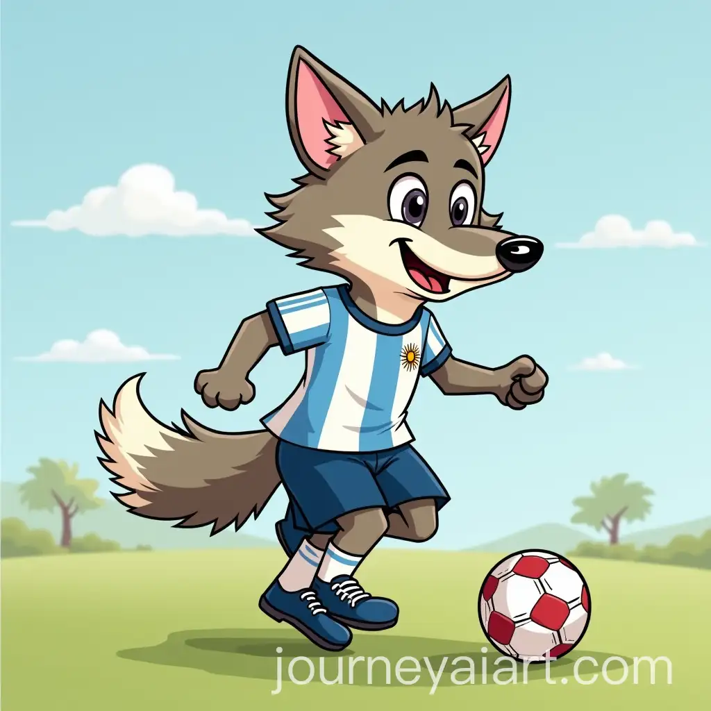 Cartoon-Wolf-in-Argentina-Team-Jersey-Playing-Football