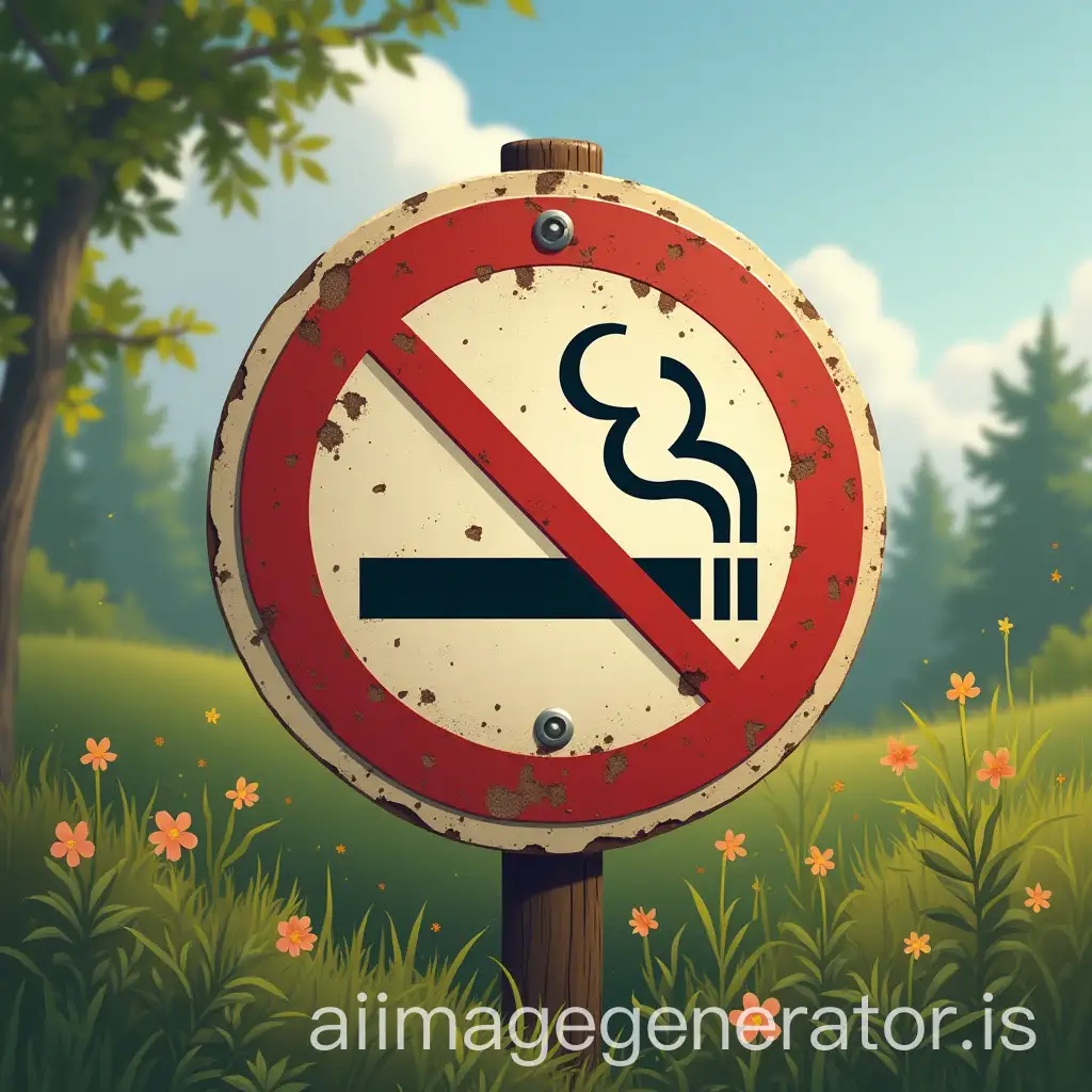 EcoFriendly-Scene-with-No-Smoking-Sign-Promoting-Environmental-Conservation