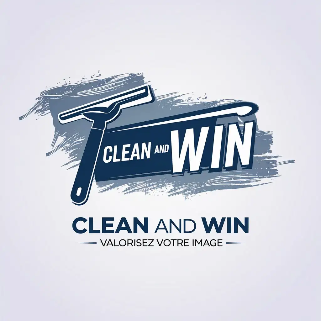 LOGO Design for Clean and Win Minimalistic Vector with Windows Squeegee and Blue Theme