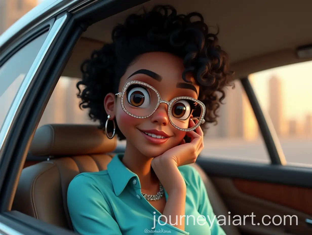 Confident-Young-Woman-in-Luxury-Mercedes-Car-with-Glamorous-Accessories