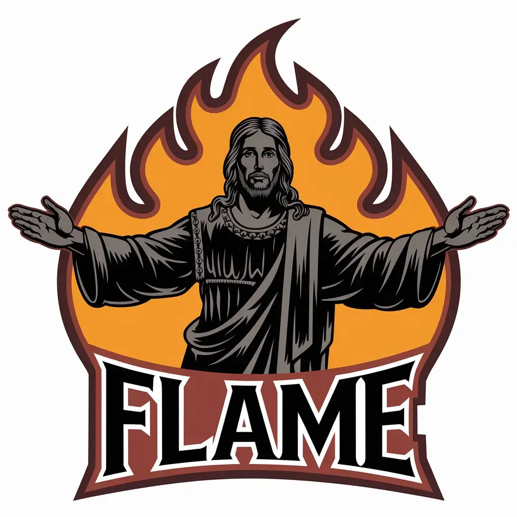 LOGO Design For Flame Black Jesus Vector Logo Design