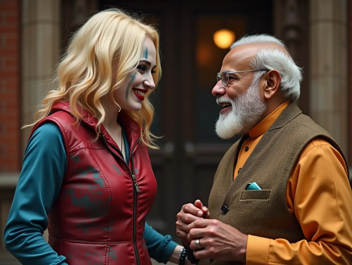 Harley quinn and narendra modi talking