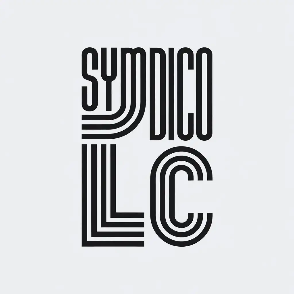 LOGO Design For SYNDICO LLC Modern Monochrome TextOnly Logo Design