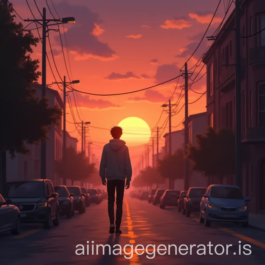 Anime-Character-Walking-Alone-on-a-Sunset-Street-Feeling-Heartbroken