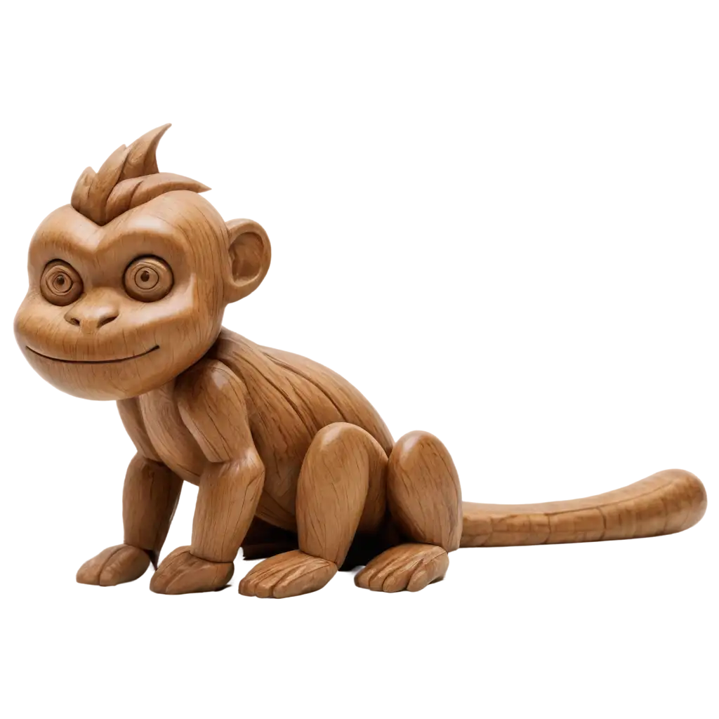 Wooden-Monkey-PNG-A-Versatile-Digital-Asset-for-Creative-Projects