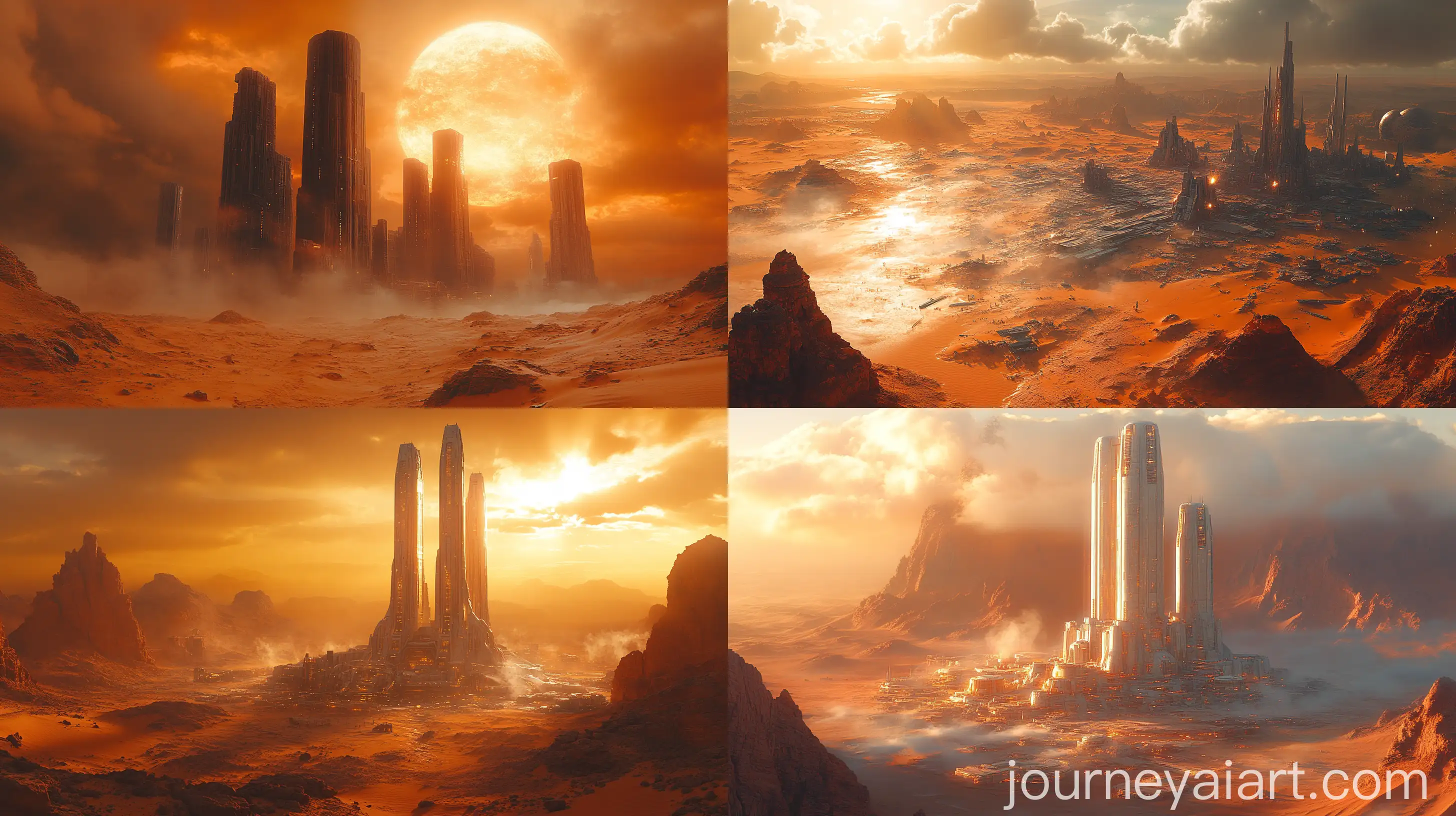 Futuristic-Desert-Cityscape-with-Towering-Structures-and-Cinematic-Lighting
