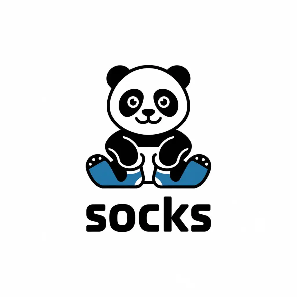 a vector logo design,with the text "socks", main symbol:panda,Moderate,be used in Others industry,clear background