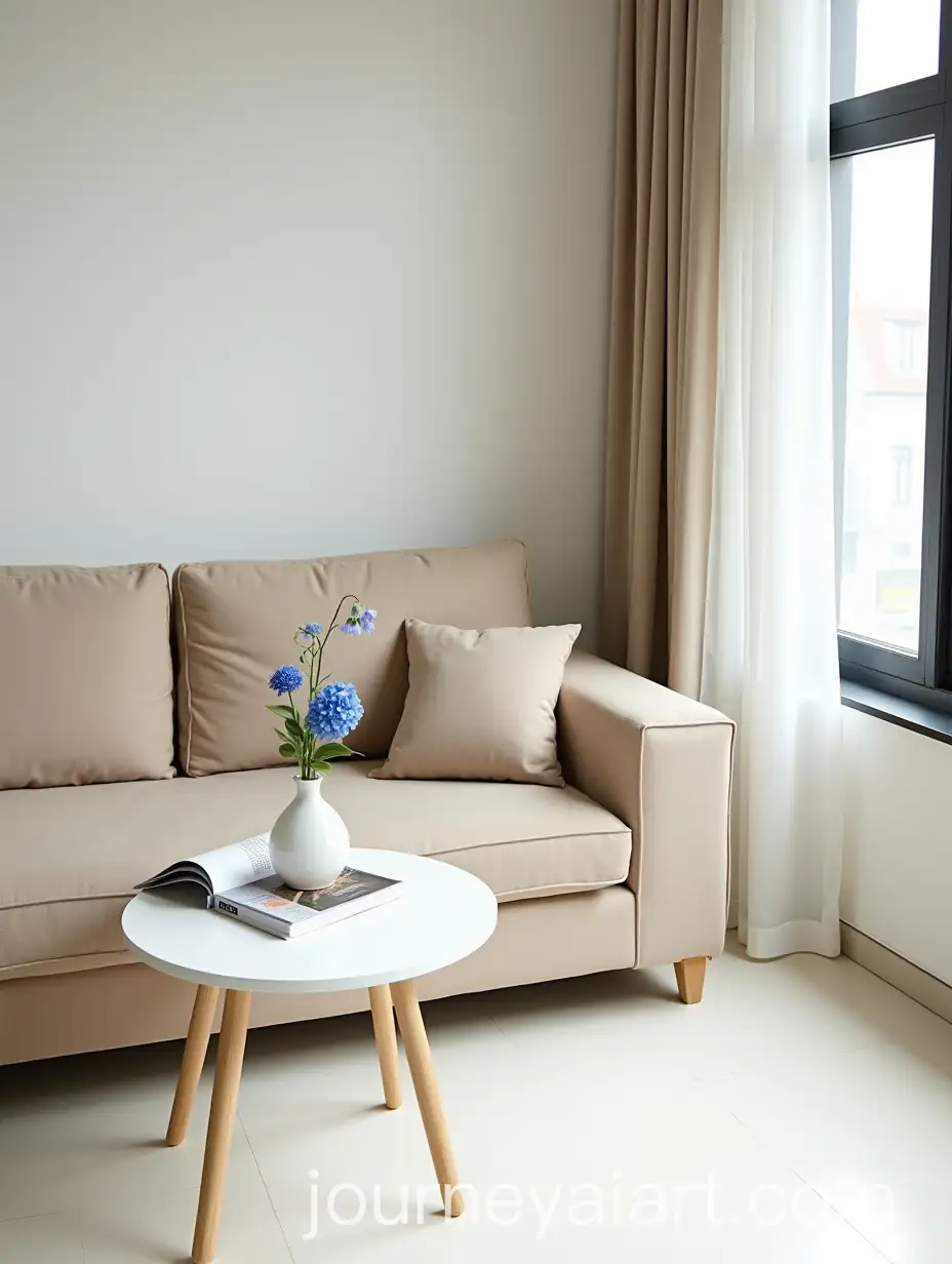 Minimalist-Aerial-View-of-a-Beige-Living-Room