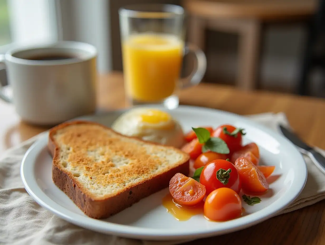 Morning table, toast and tempanaki plate