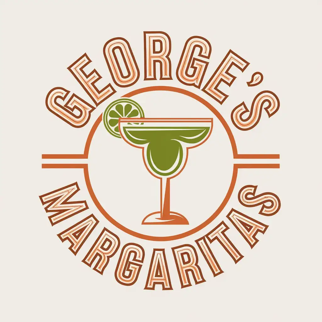 LOGO Design for Georges Margaritas Margarita Glass with Lime and Clear Background Theme