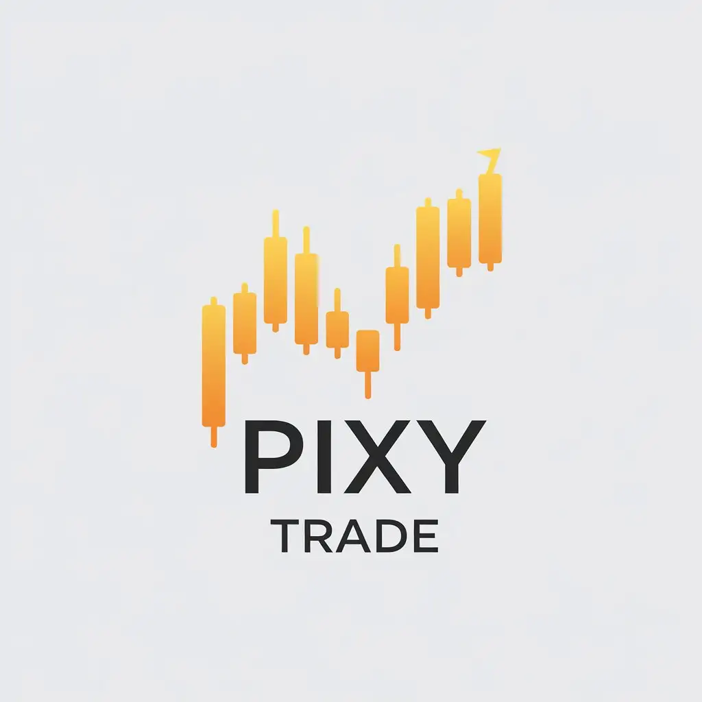 LOGO Design for Pixy Trade Stock Market Candlestick Chart in Minimalist Style for Finance Industry