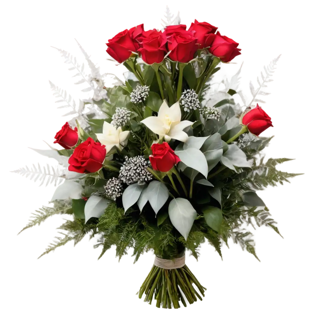 Luxurious-Christmas-Bouquet-PNG-Image-with-Elegant-Red-Roses-Hydrangeas-Festive-Accents-for-Holiday-Celebrations