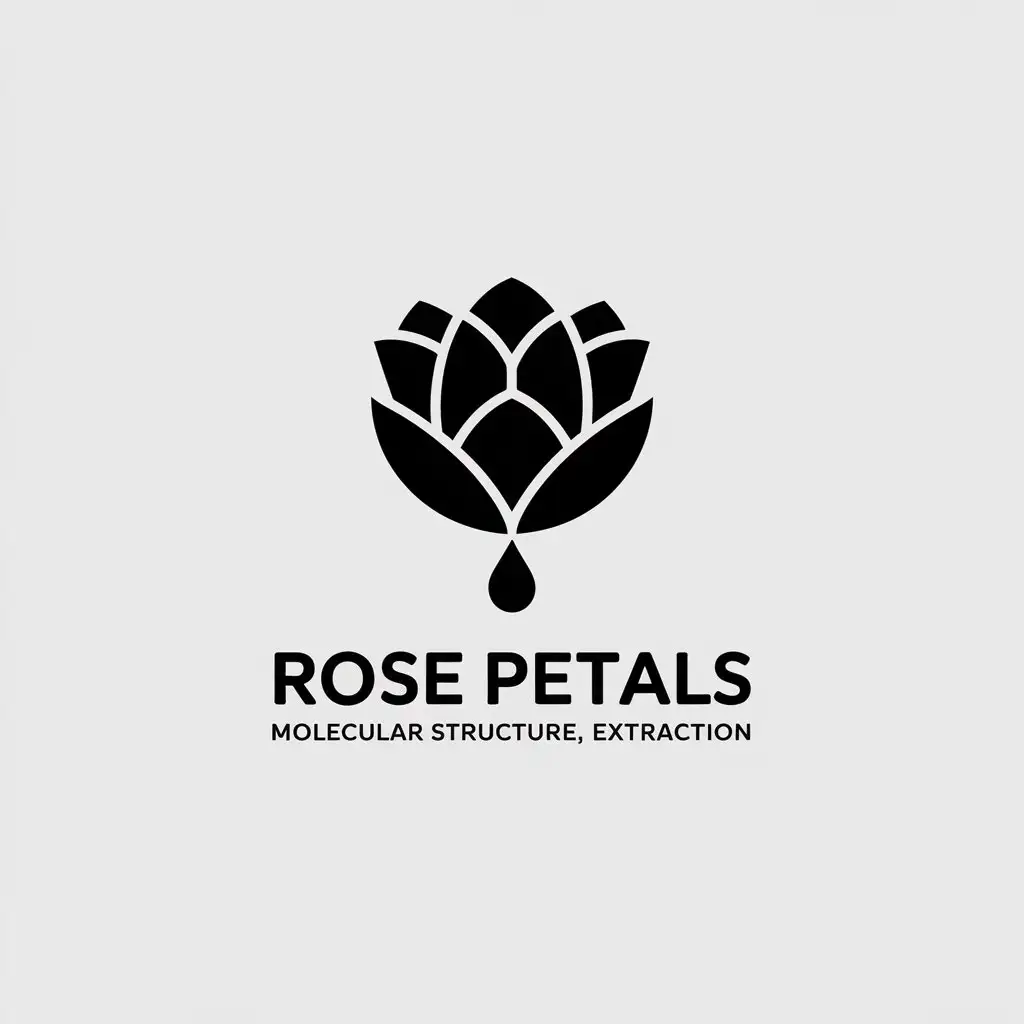 LOGO Design for Rose Petals Molecular Structure Extraction in Minimalistic Style for Technology Industry