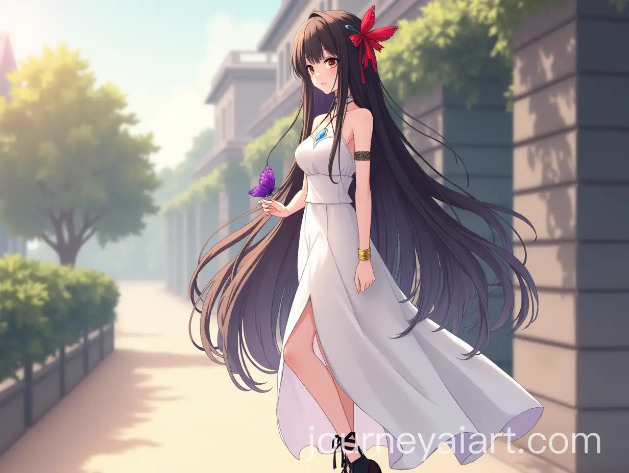 Elegant-Girl-in-White-Dress-with-Butterfly-Hairpin-and-Gemstone-Necklace