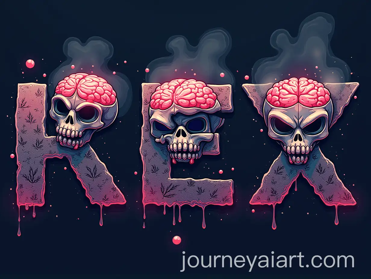 Cartoon-Alien-Skull-with-Smoke-Brains-and-KEX-Text