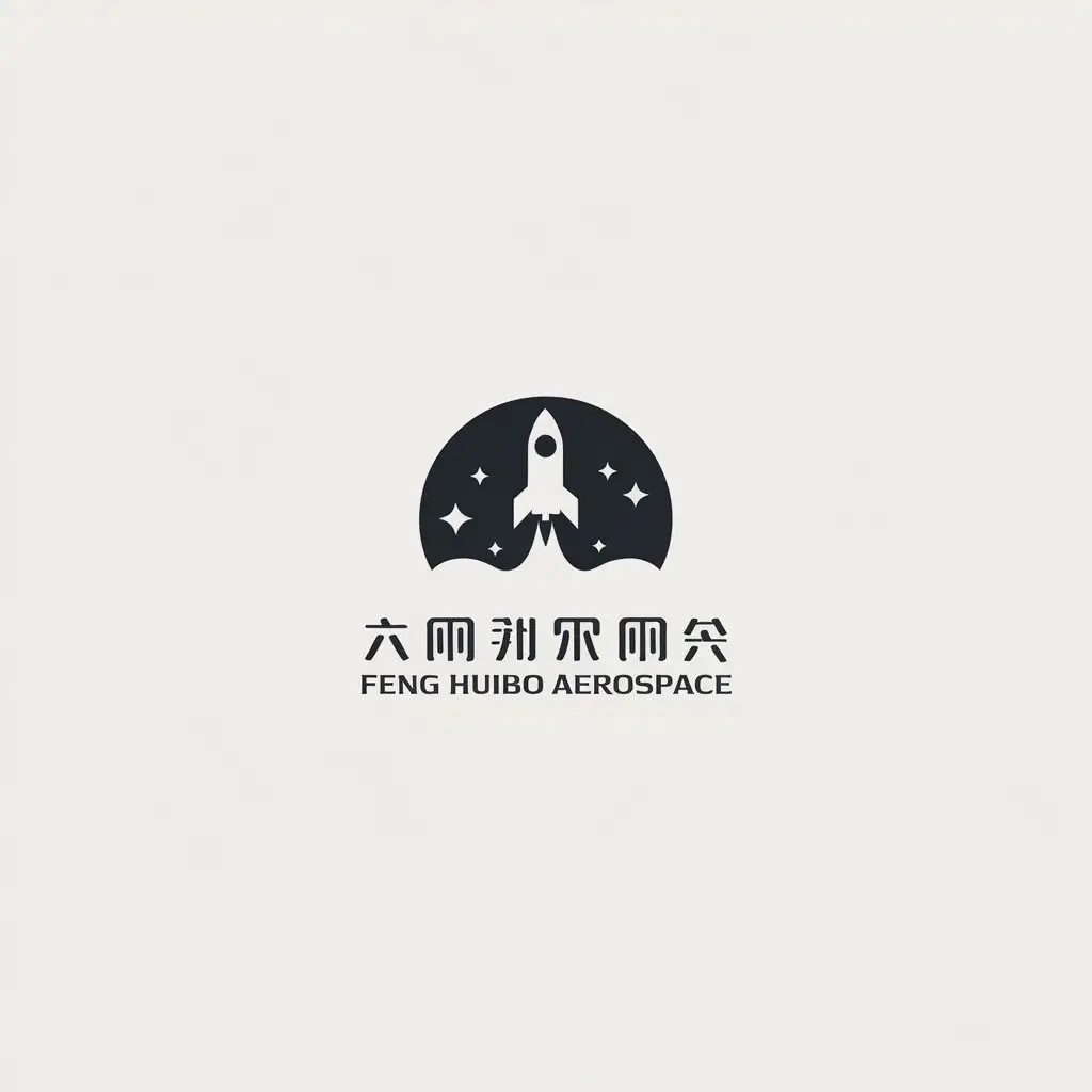 LOGO Design for Feng Huibo Aerospace Minimalistic Rocket Theme with Clear Background