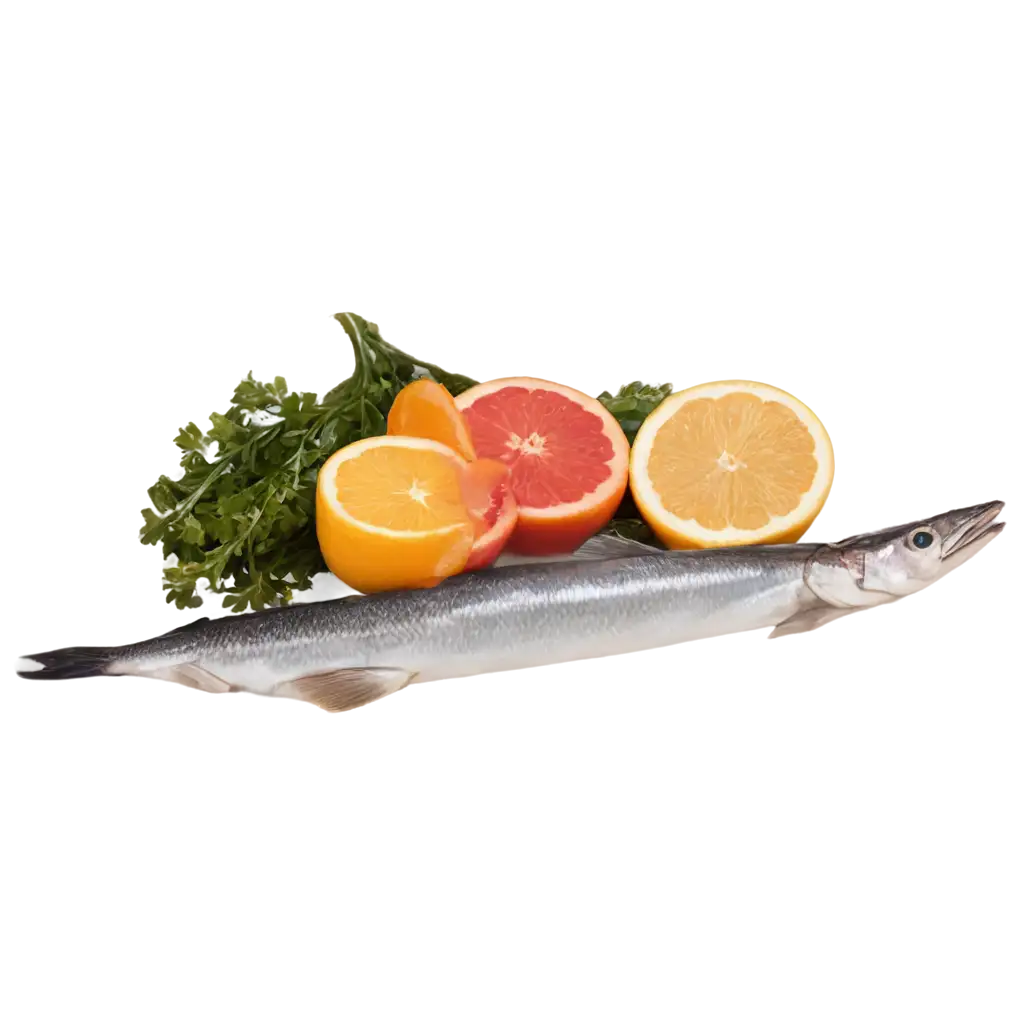 HighQuality-PNG-Image-of-Fish-Meat-Fruits-and-Vegetables-Arrangement-for-Culinary-Designs