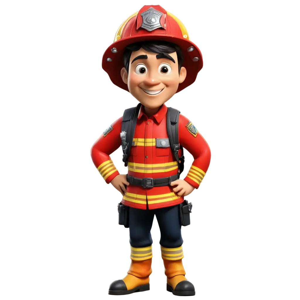 Caricature-4D-Firefighter-PNG-Image-HighQuality-and-Dynamic-Visual-for-Creative-Projects