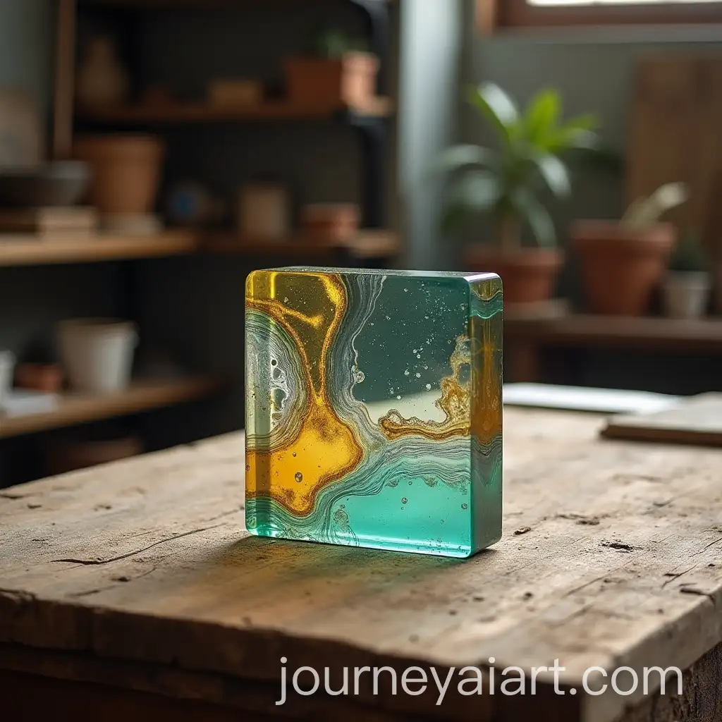 Abstract-Epoxy-Resin-Art-on-Rustic-Work-Table