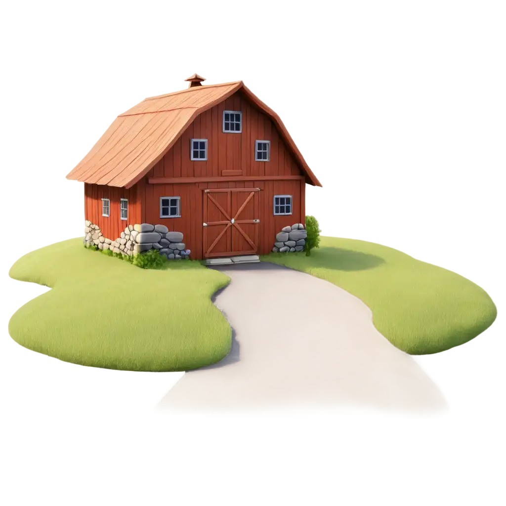 3D-Cartoon-Barn-with-a-Path-in-the-Front-PNG-Image-for-Various-Creative-Uses