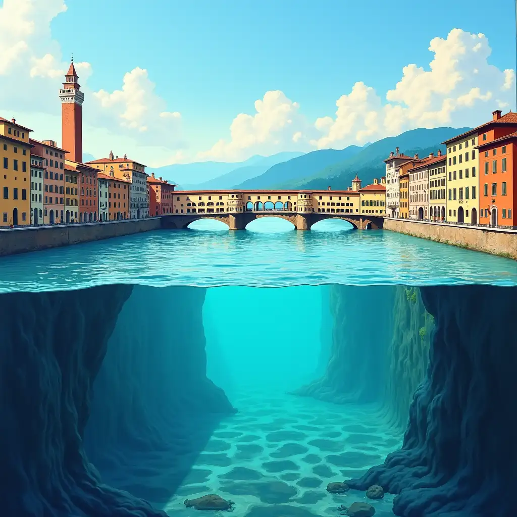 Cataclysmic-Underwater-View-of-Florence-with-EscherInspired-Illusions