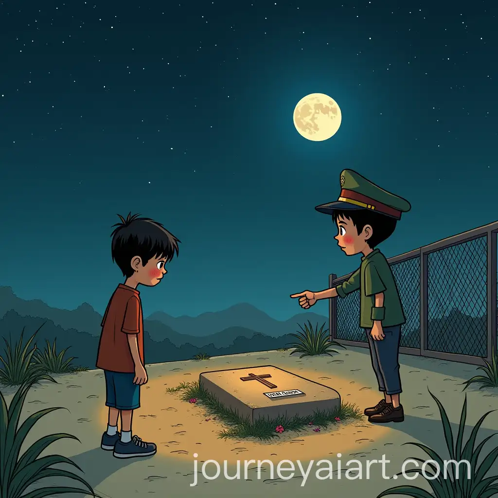 Boys-Mourning-at-a-Grave-under-the-NightAI-Image-Prompt-Expansion-Sky-with-a-Moon-and-Stars