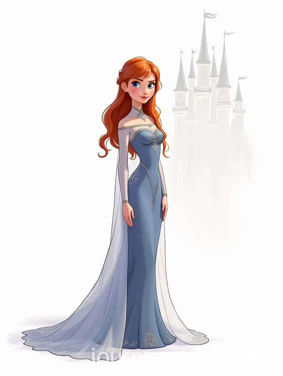 Redhead-Queen-Anna-from-Disneys-Frozen-in-Old-Castle-Setting