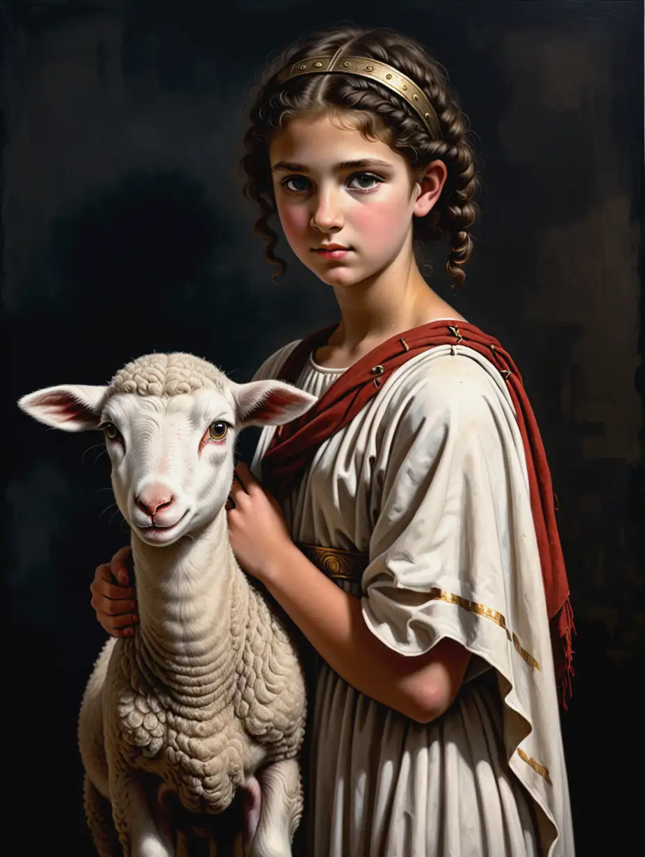 15YearOld-Roman-Girl-Standing-Next-to-a-Lamb-in-325-AD