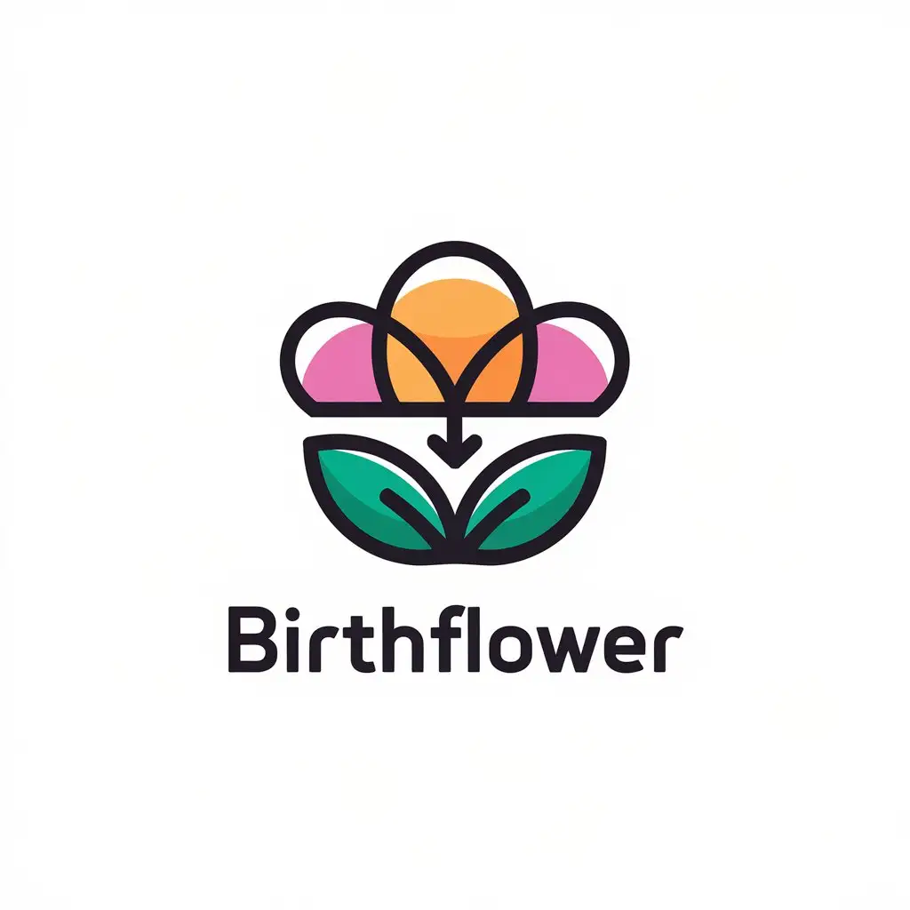 LOGO-Design-For-Birthflower-Modern-Vector-Design-with-Birthflower-Symbol