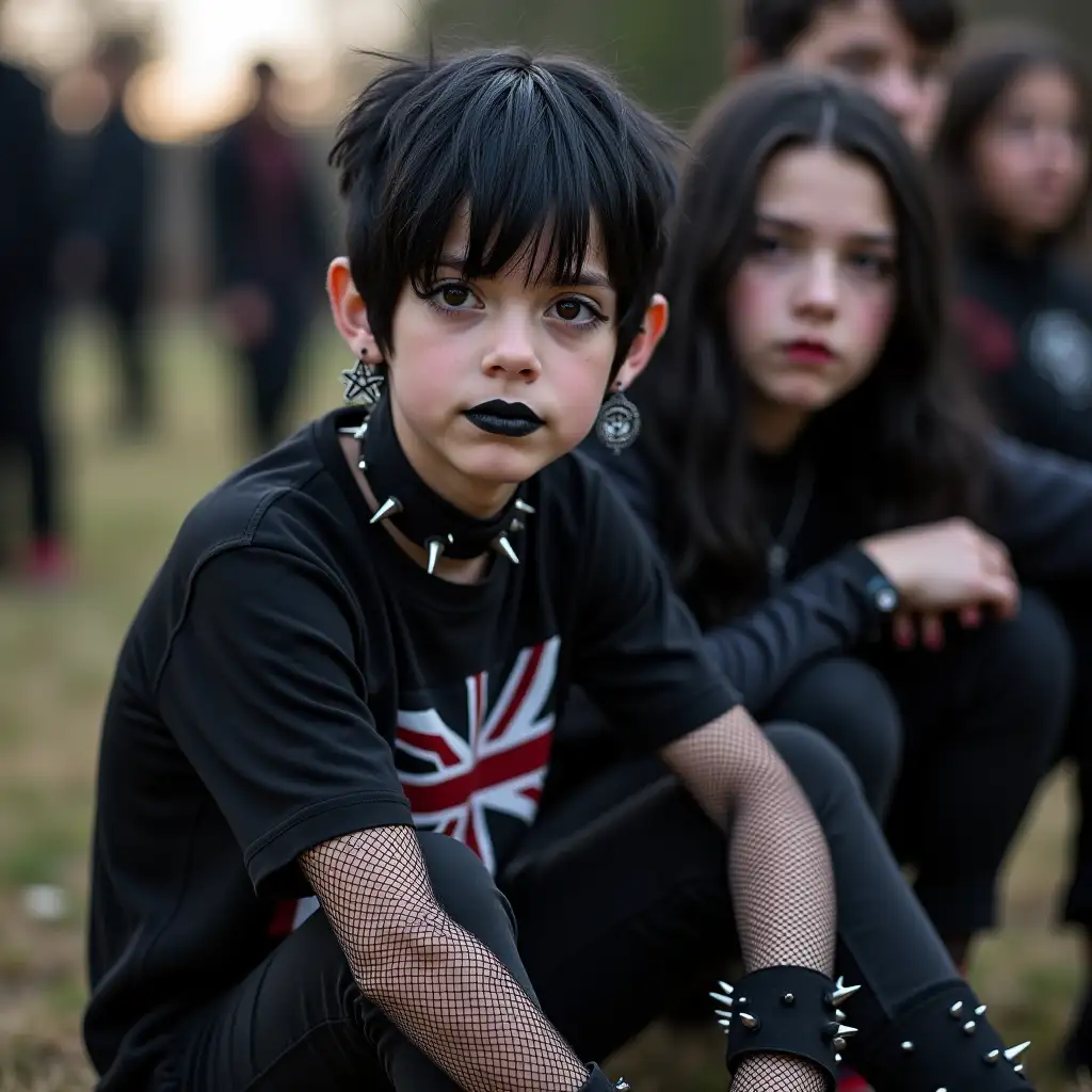 Gothic-Boy-with-Friends-at-Middle-School-Halloween-Carnival