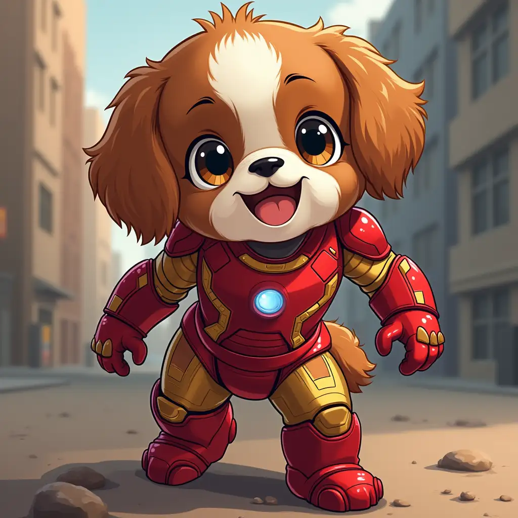 anime of shih tzu as ironman