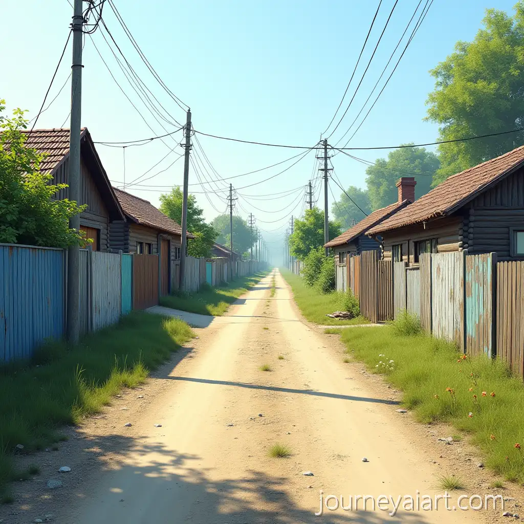 Peaceful-Village-Road-on-aRural-village-noon-scene-Bright-Countryside-Day