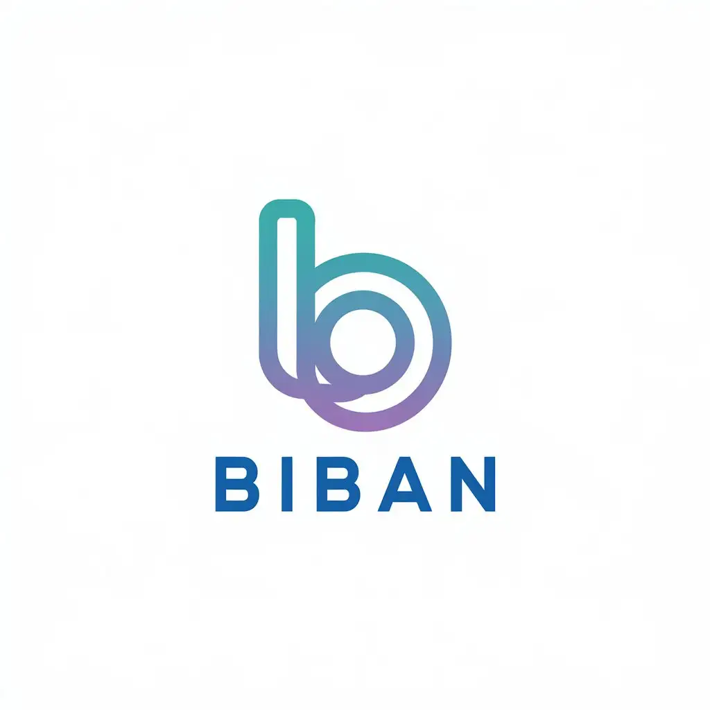 a vector logo design,with the text "BIBAN", main symbol:B,Minimalistic,be used in Internet industry,clear background