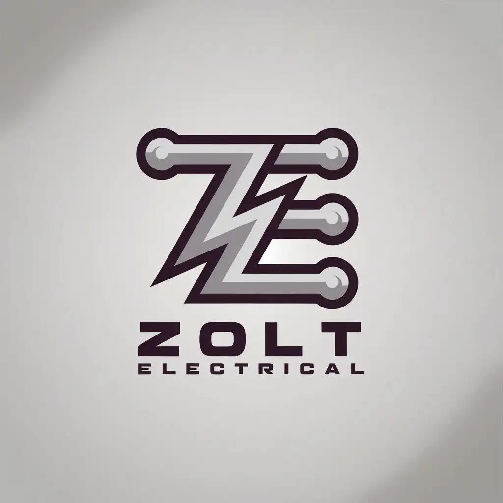 LOGO Design for Zolt Electrical ZE Symbol with Complex Vector Art on Clear Background