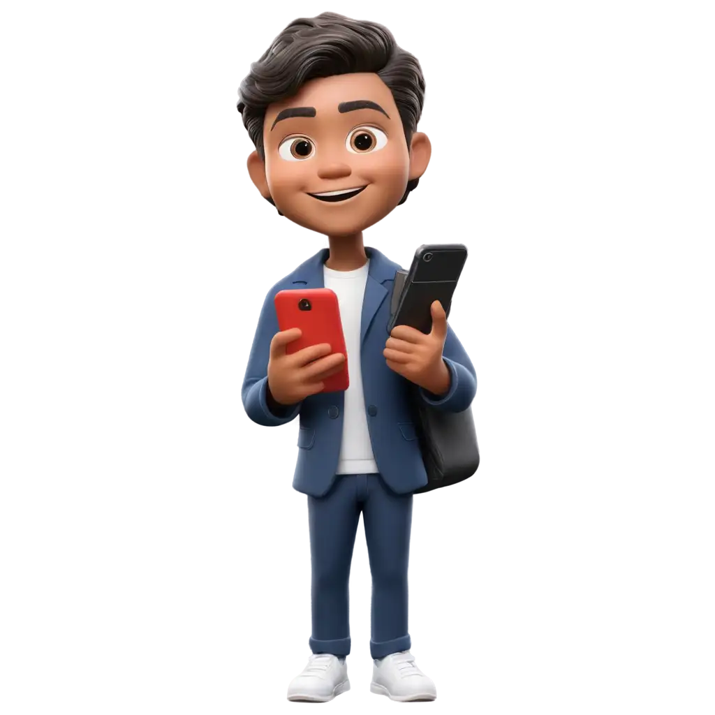 PNG-Image-of-Memoji-Boy-from-Apple-Holding-a-Phone-Enhancing-Visual-Clarity-and-Quality