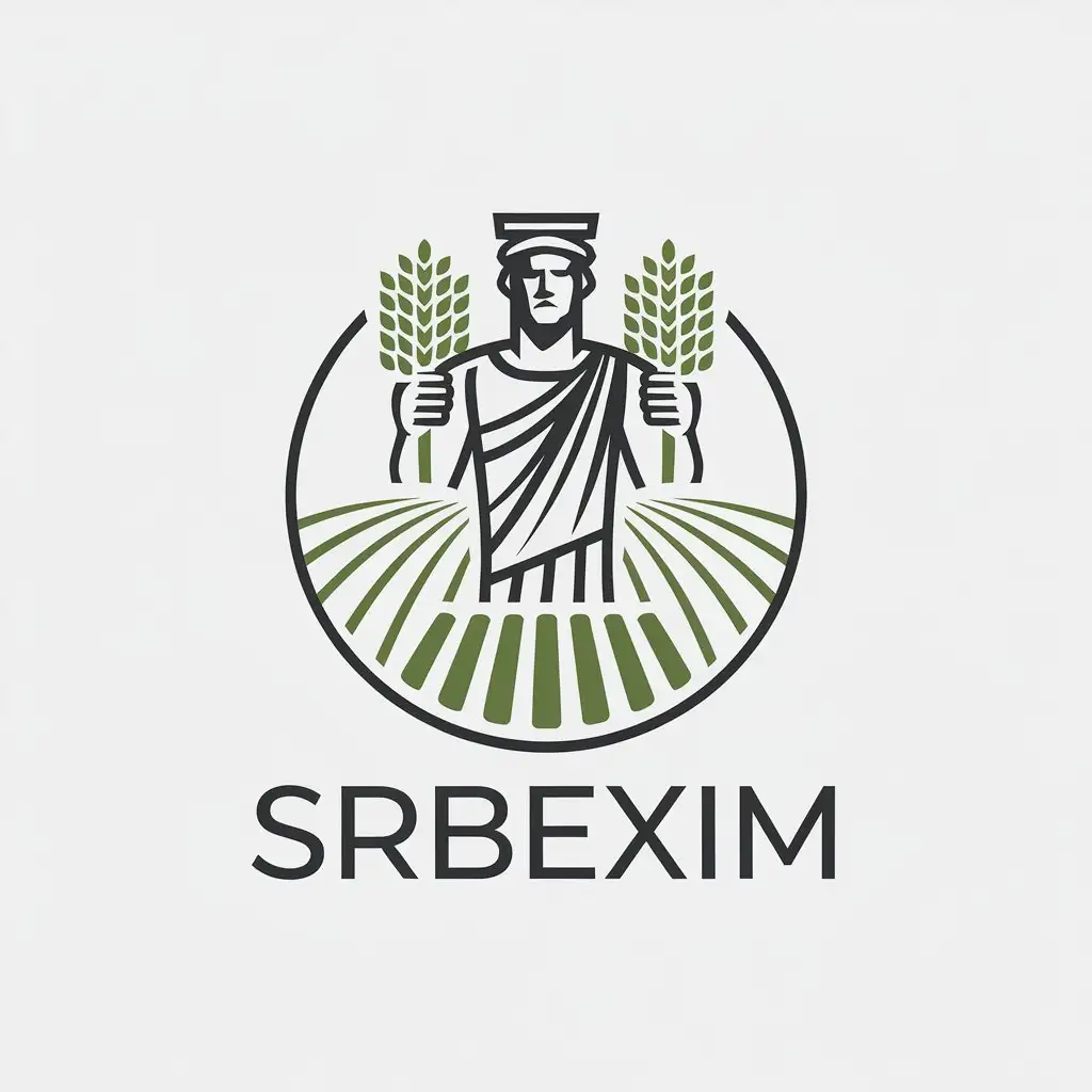 LOGO Design for SRBEXIM Minimalistic Colossus Field Crops Symbol for Finance Industry