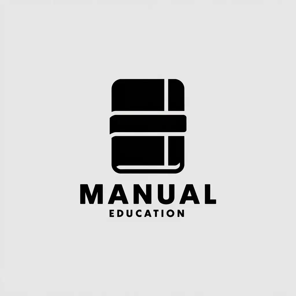 a vector logo design,with the text "manual", main symbol:handbook,Minimalistic,be used in Education industry,clear background