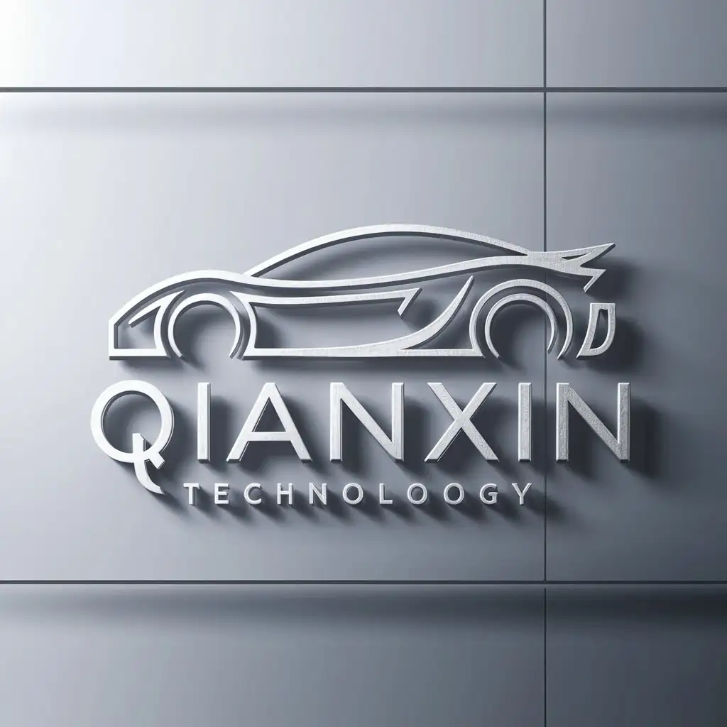 a logo design,with the text "Qianxin Technology", main symbol:car,complex,be used in Automotive industry,clear background