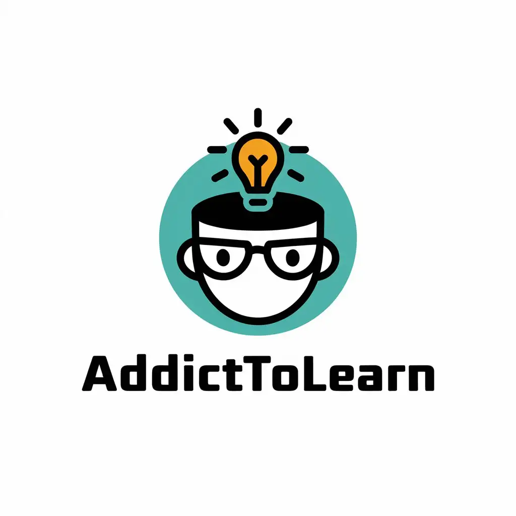 LOGO Design for AddictToLearn Vector Head Symbol with Clear Background