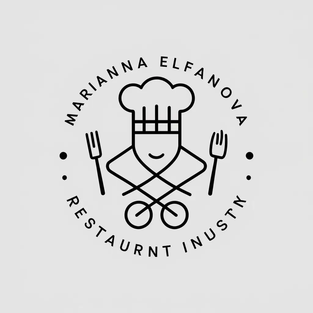 a vector logo design,with the text "Marianna Elfanova", main symbol:Cook,complex,be used in Restaurant industry,clear background