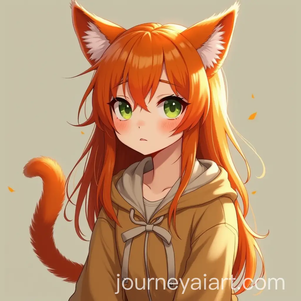 Cute-19YearOld-Girl-with-Orange-Cat-Ears-and-Tail-in-Fall-Colors