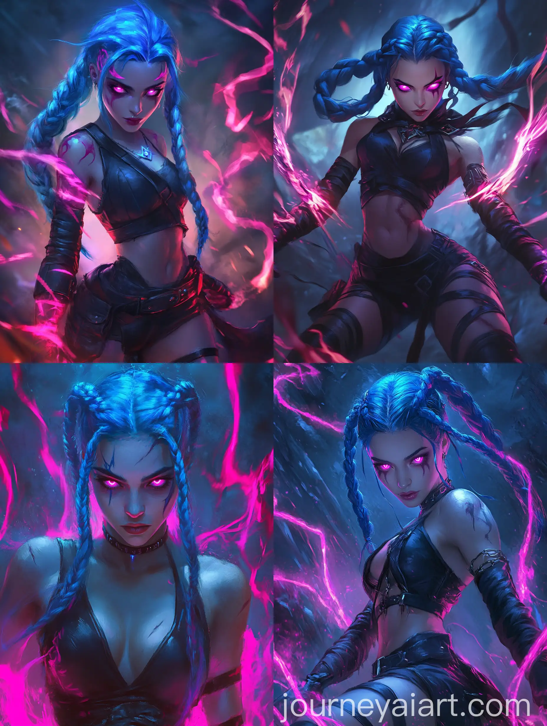 Dynamic-Arcane-Jinx-Character-Art-with-Blue-Braids-and-Pink-Eyes