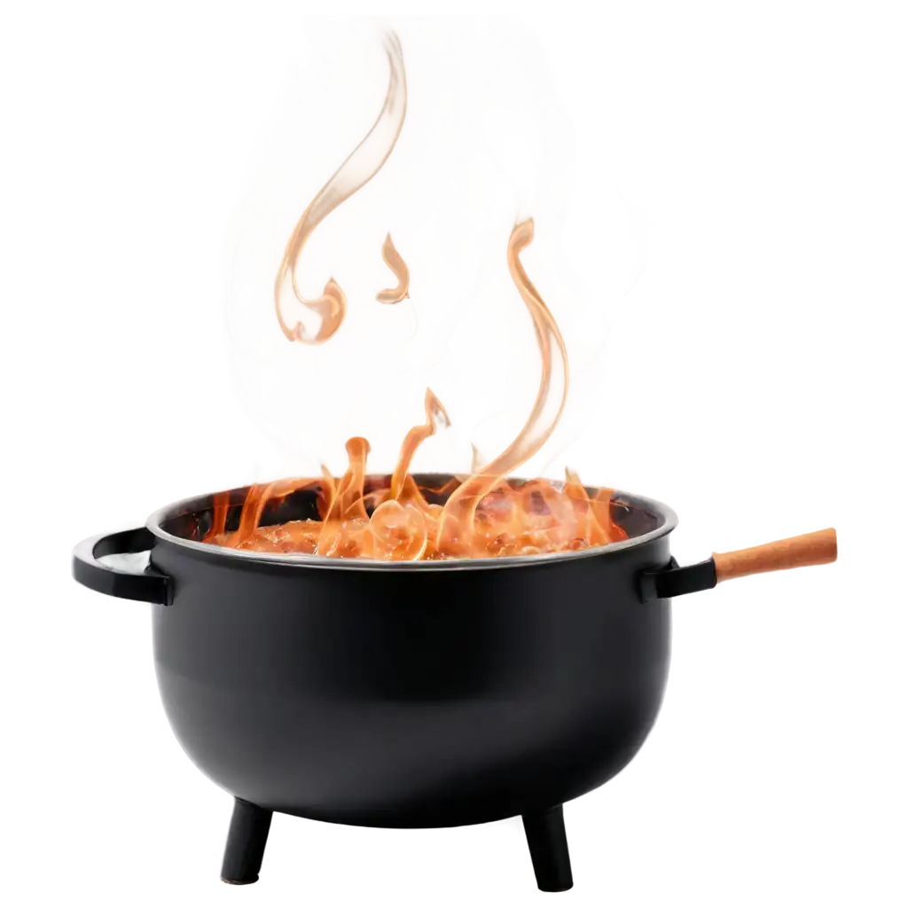 PNG-Image-of-Smoke-Shaped-as-Music-Notes-Rising-from-a-Hot-Brown-Cauldron