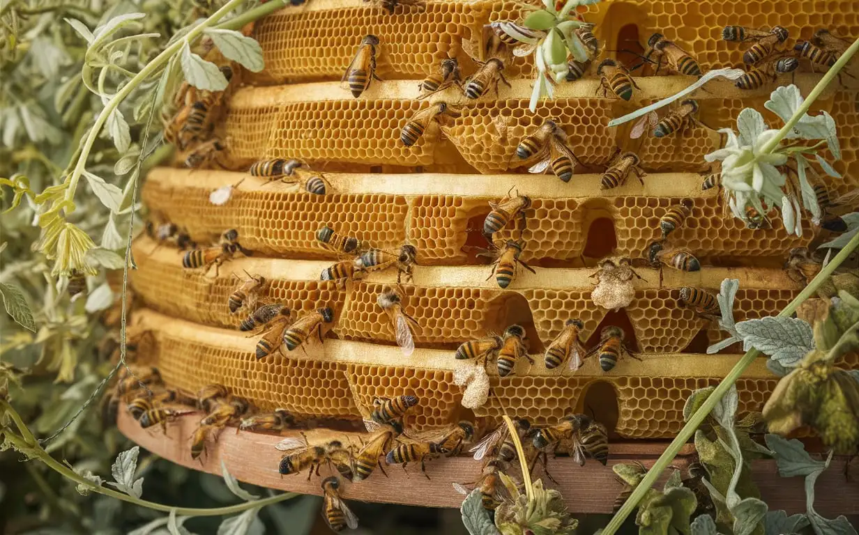 Busy-Bees-Gathering-Honey-in-a-Forest-Glade