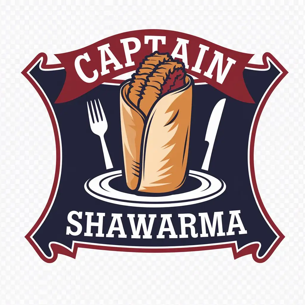 LOGO Design for Captain Shawarma Hot and Fresh Shawarma Theme for Restaurant Industry