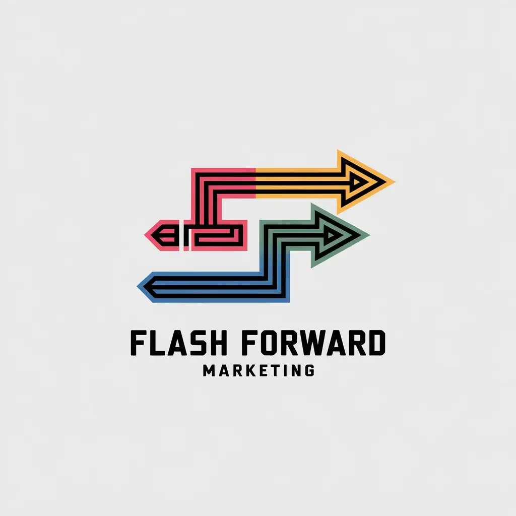 LOGO Design for Flash Forward Marketing Sleek Modern with Two Fs and Vibrant Colors