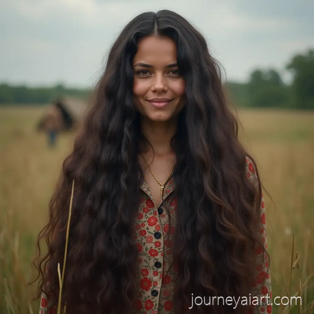 Tall-Woman-with-GuinnessTall-woman-with-Guinness-record-World-Record-for-Longest-and-Thickest-Hair-in-a-Village-Setting