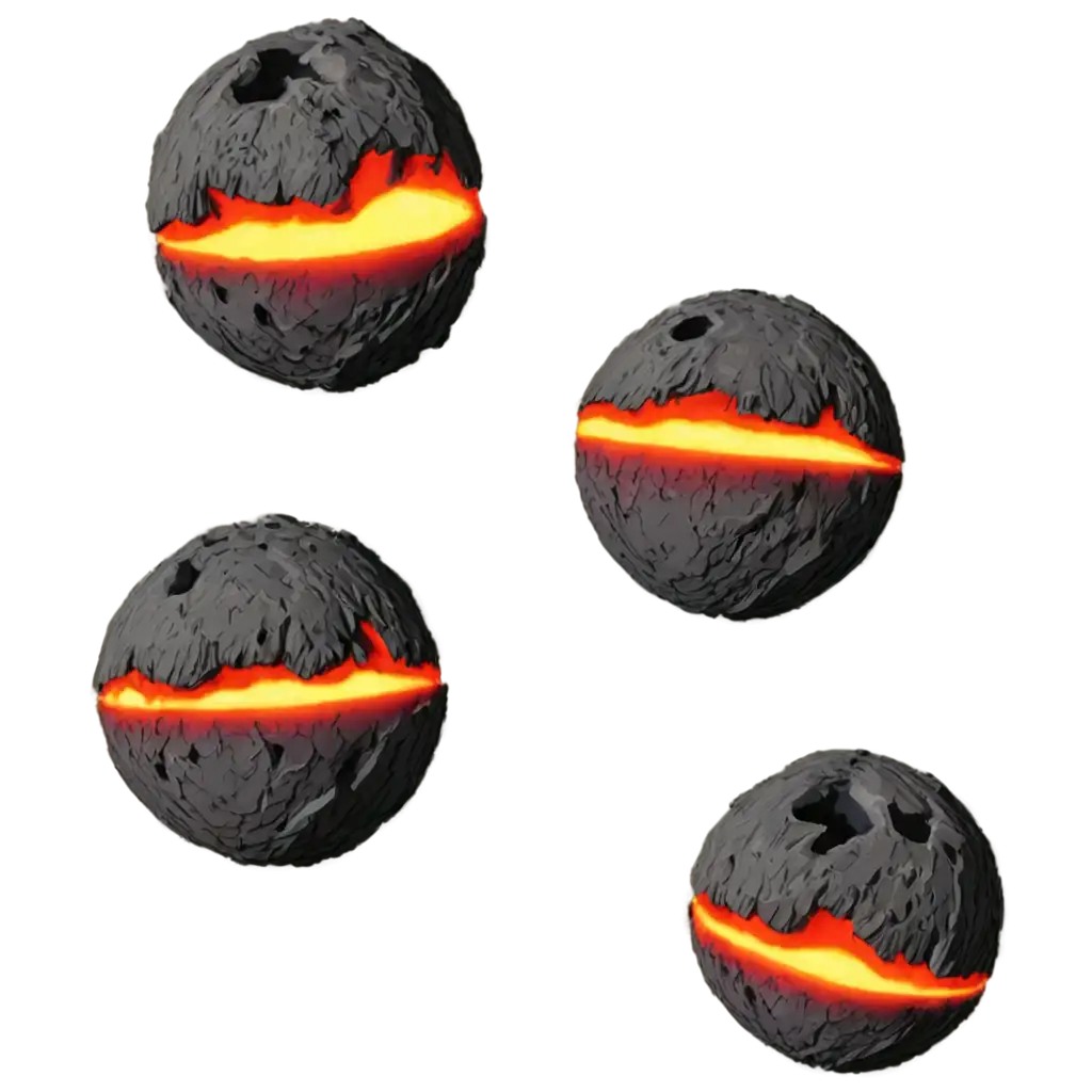 cartoon, a planet covered in volcanoes and lava