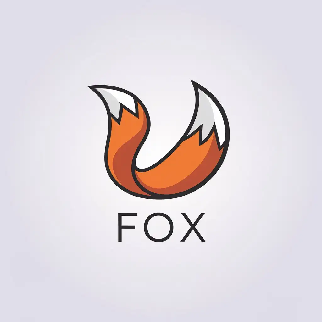 a vector logo design,with the text "FOX", main symbol:fox tail,Minimalistic,clear background