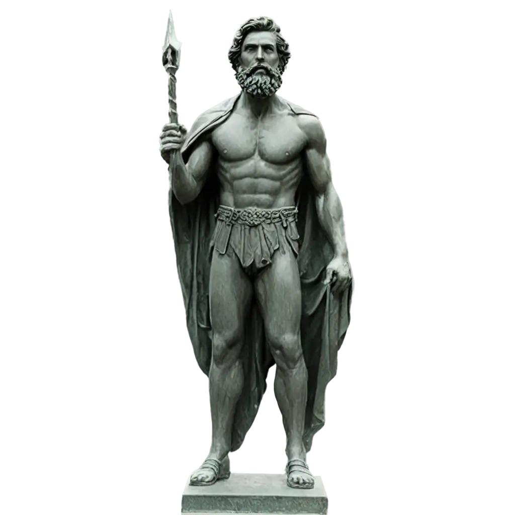 Dynamic-PNG-Statue-Male-with-Beard-and-Thunder-in-Hand-AI-Art-Prompt